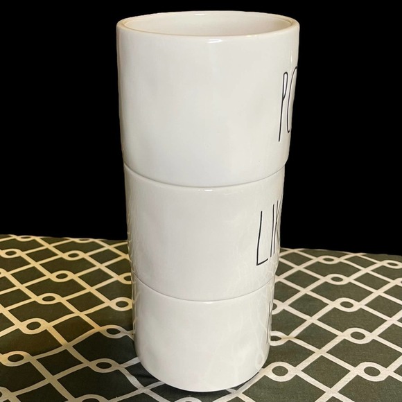 Rae Dunn Ceramic Footed Planters Set of 3 Stackable - Picture 3 of 10